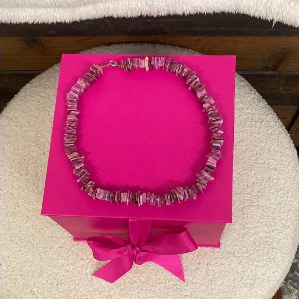 Pink and Purple Beaded Necklace